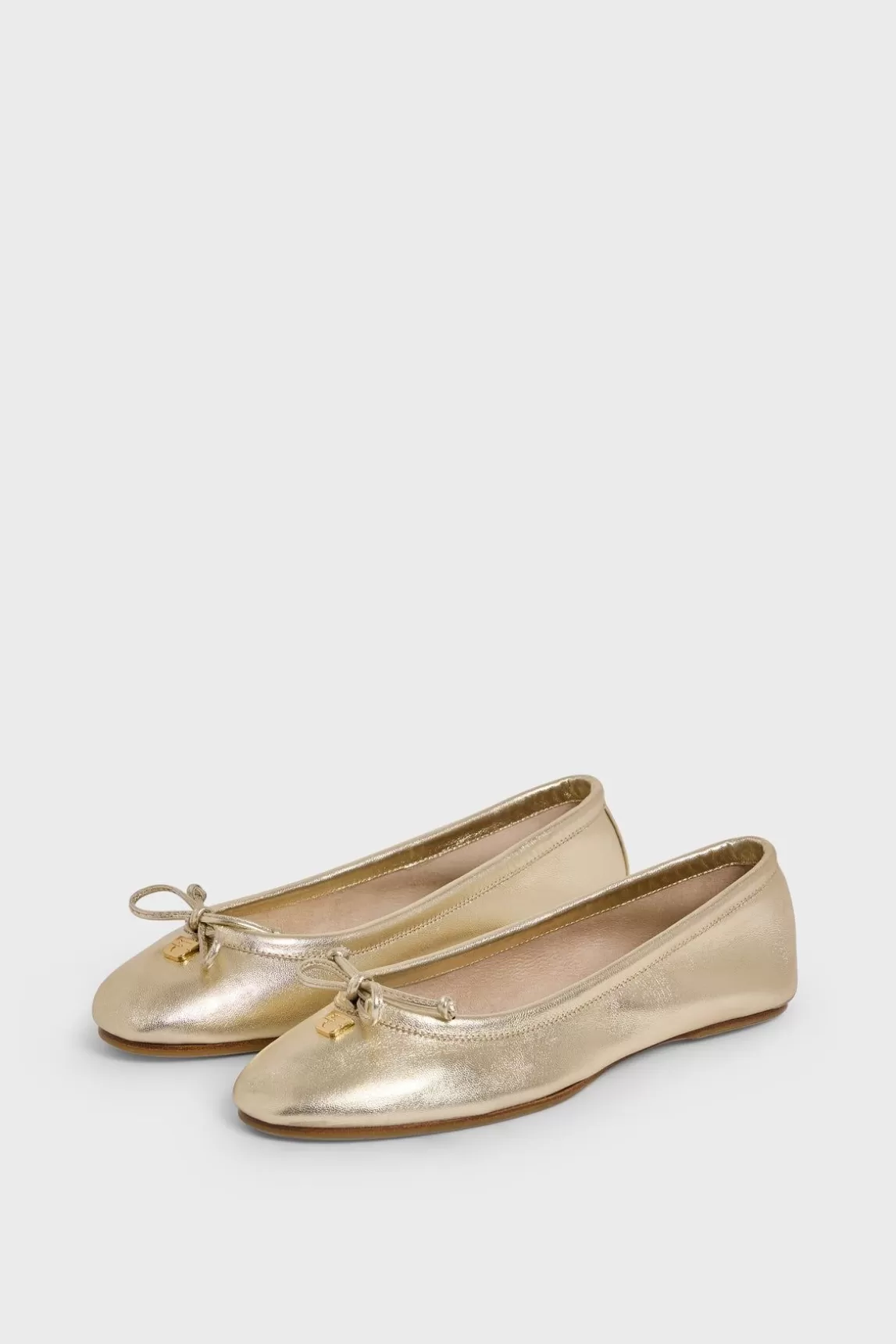 Gerard Darel Ballerines En Cuir Dore Or - Mia Cheap