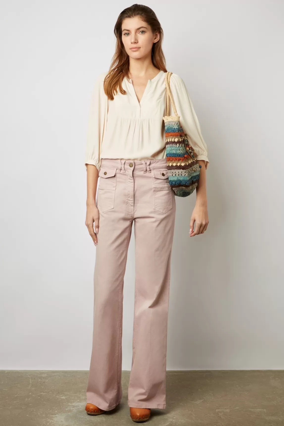 Gerard Darel Blouse Avec Mini Perles Beige Rose - Amaia Best