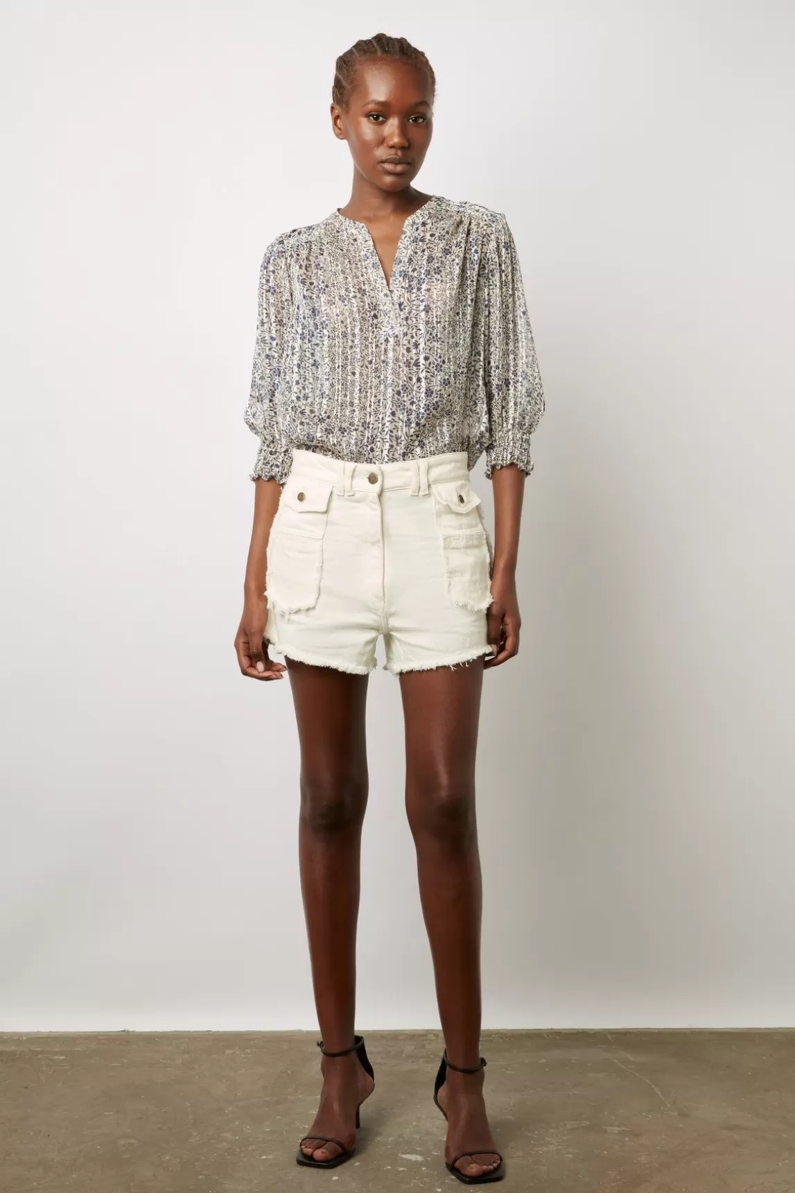Gerard Darel Blouse Fleurs Et Lurex Ecru - Ange Discount