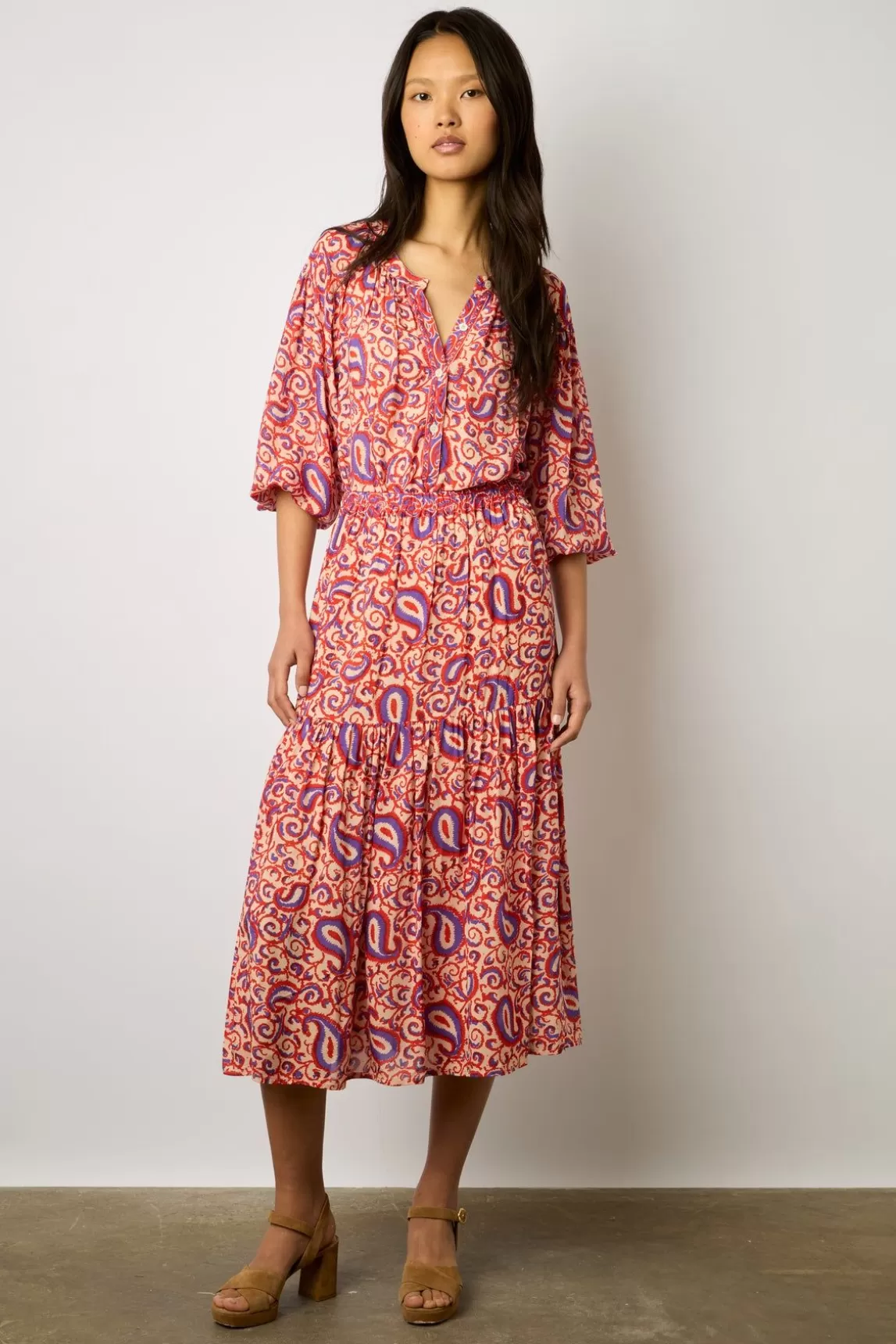 Gerard Darel Blouse Fluide Imprimee Nude - Adena Best