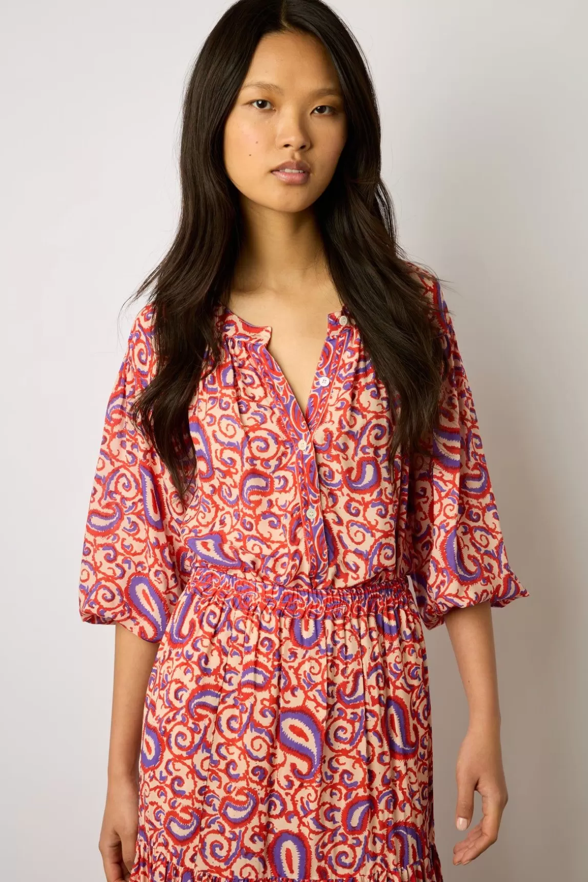 Gerard Darel Blouse Fluide Imprimee Nude - Adena Best