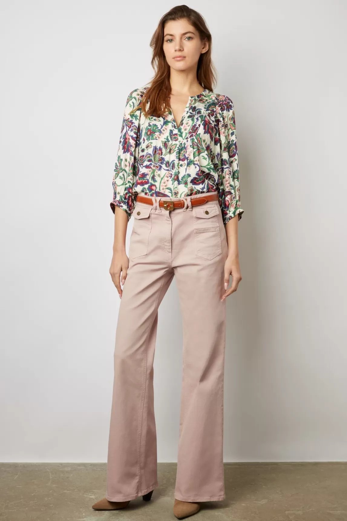 Gerard Darel Blouse Imprimee Jacquard Ecru - Abell Discount