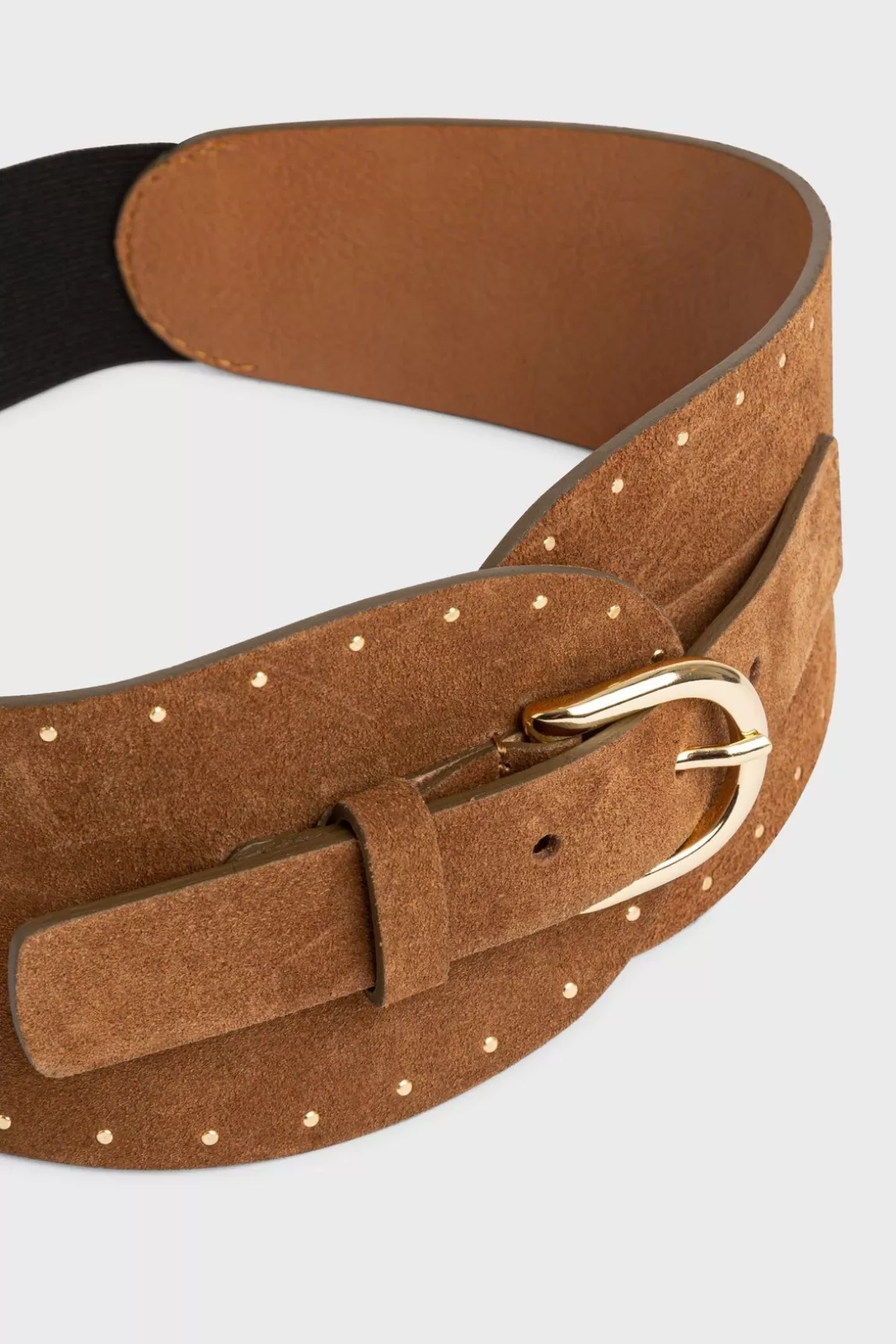 Gerard Darel Ceinture Corset Cuir Velours Camel - Olympe Shop