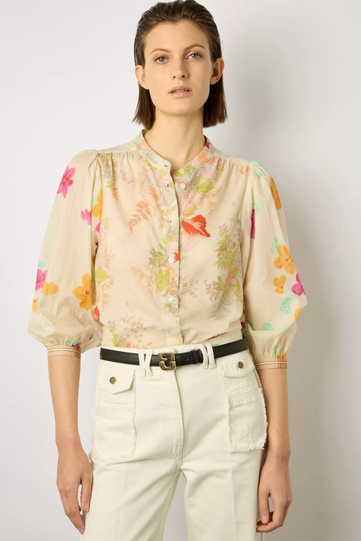 Gerard Darel Chemise Voile De Coton Multicolore - Narin Hot