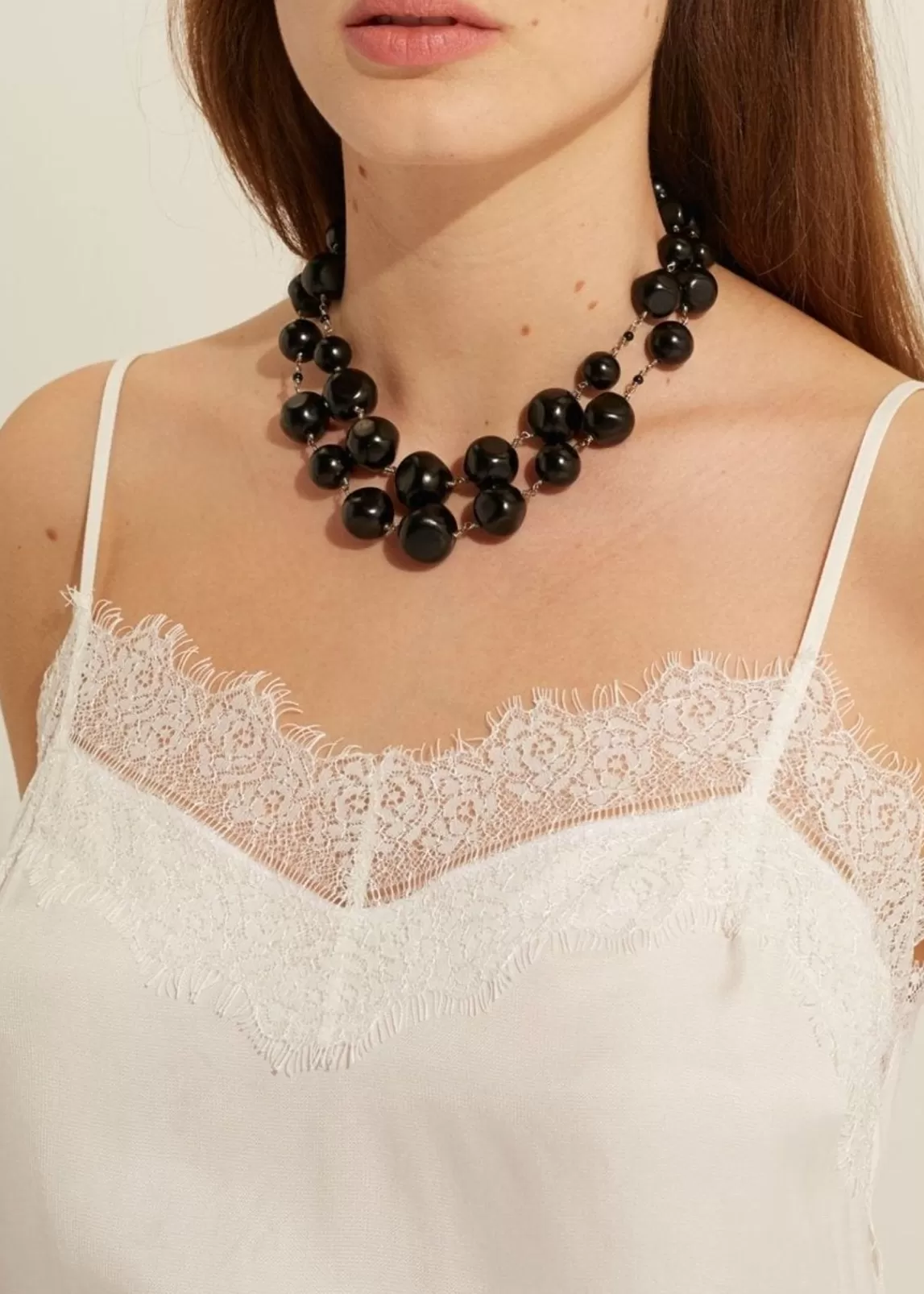 Gerard Darel Collier En Perles De Verre Noir - Jackie Shop