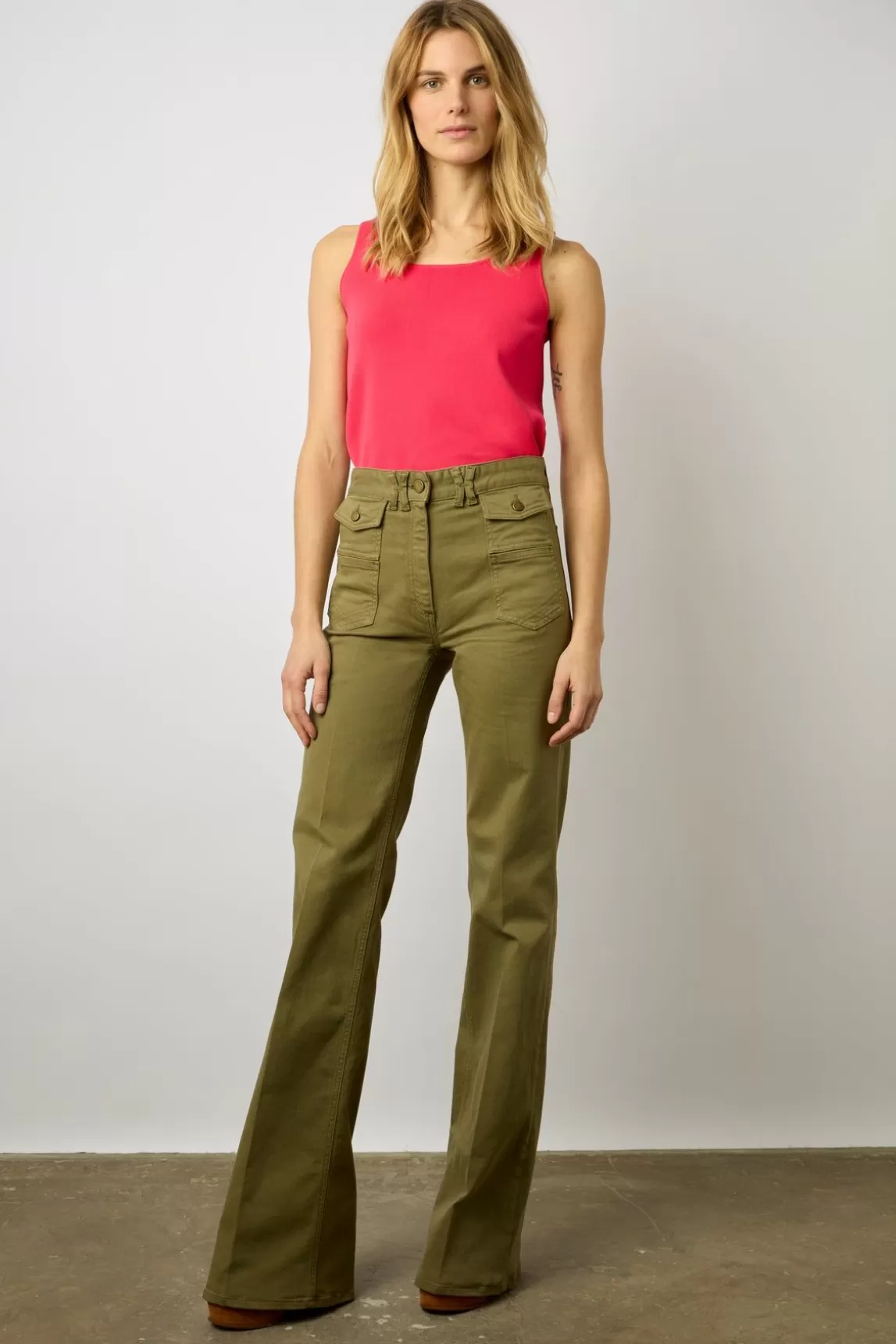 Gerard Darel Debardeur En Microfibre Rose Vif - Lara Best