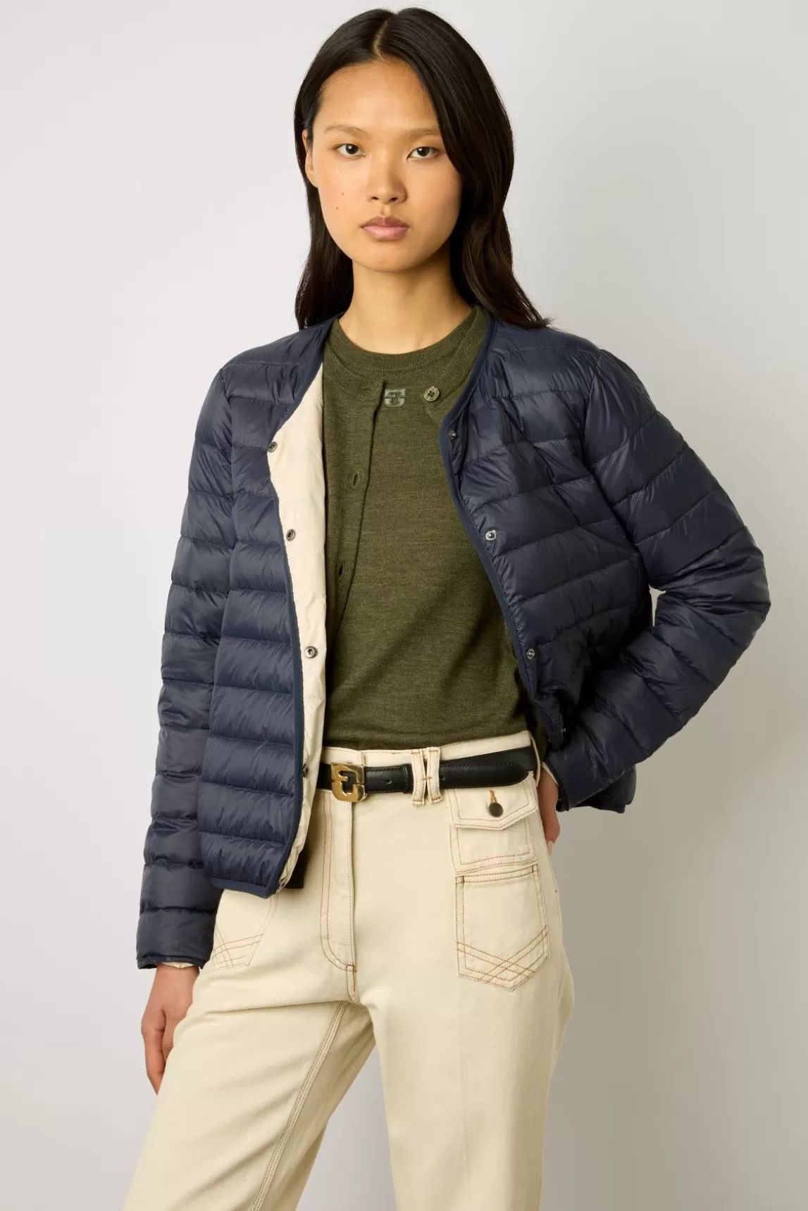 Gerard Darel Doudoune Fine Reversible Marine - Noelya Fashion