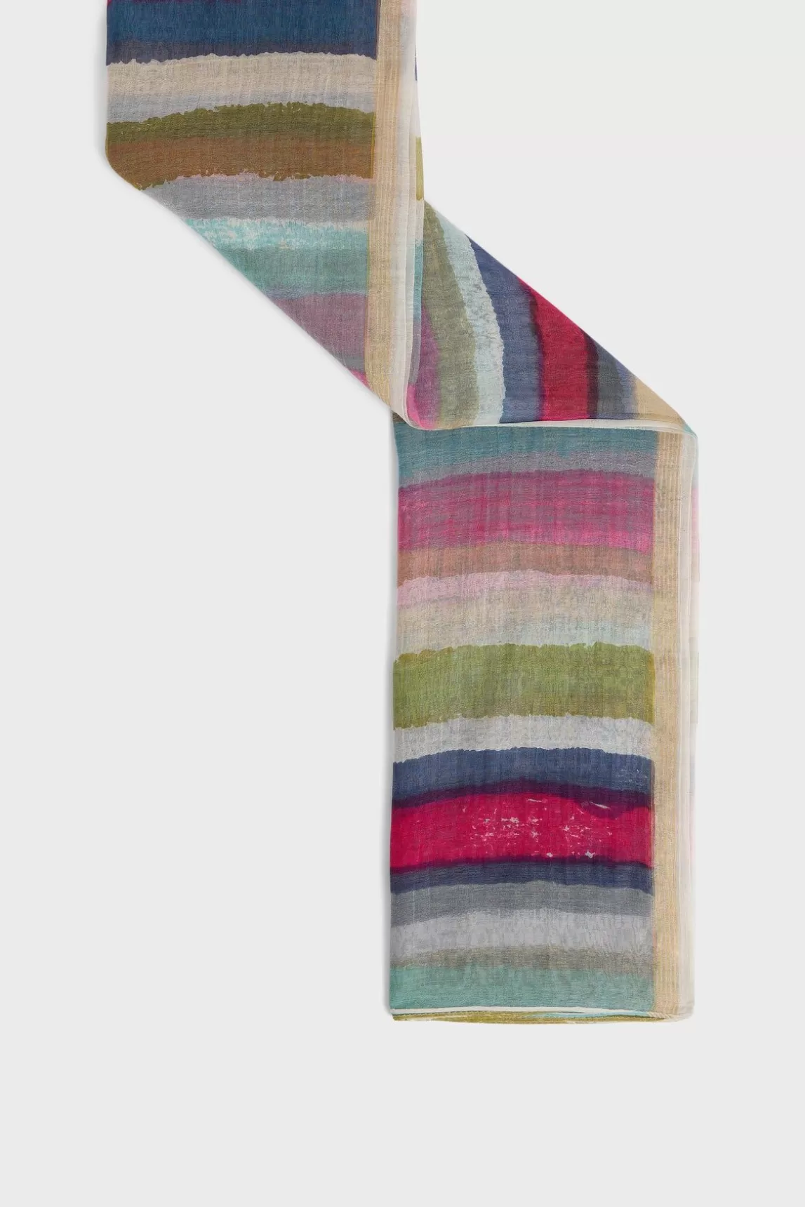 Gerard Darel Foulard Raye 100% Soie Multicolore - Perlynn Clearance