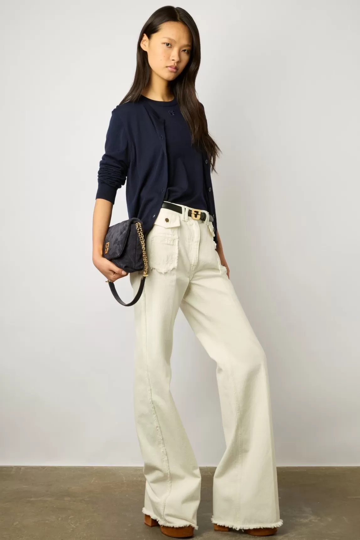 Gerard Darel Gilet En Laine Merinos Marine - Lyane Best Sale