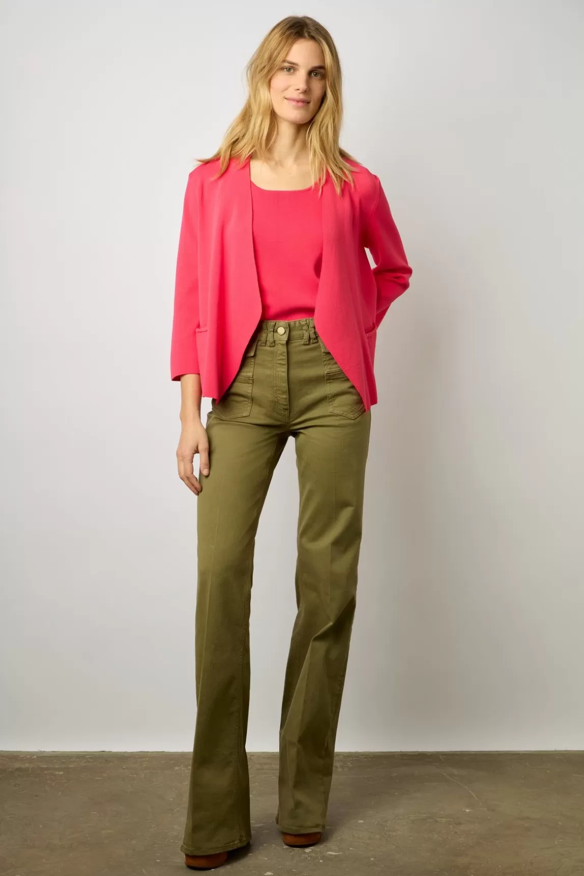 Gerard Darel Gilet En Microfibre Rose Vif - Laurana Sale