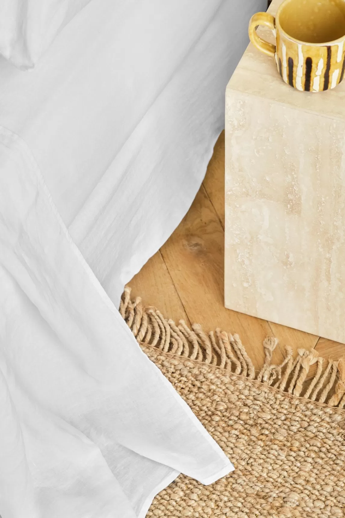 Gerard Darel Grand Drap Plat En Lin Lave - Blanc Sale