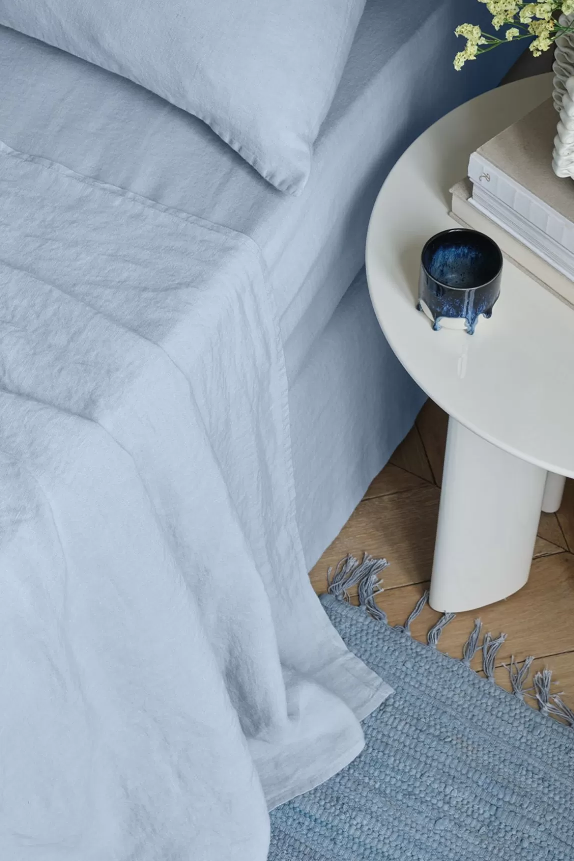 Gerard Darel Grand Drap Plat En Lin Lave - Bleu Du Ciel Store