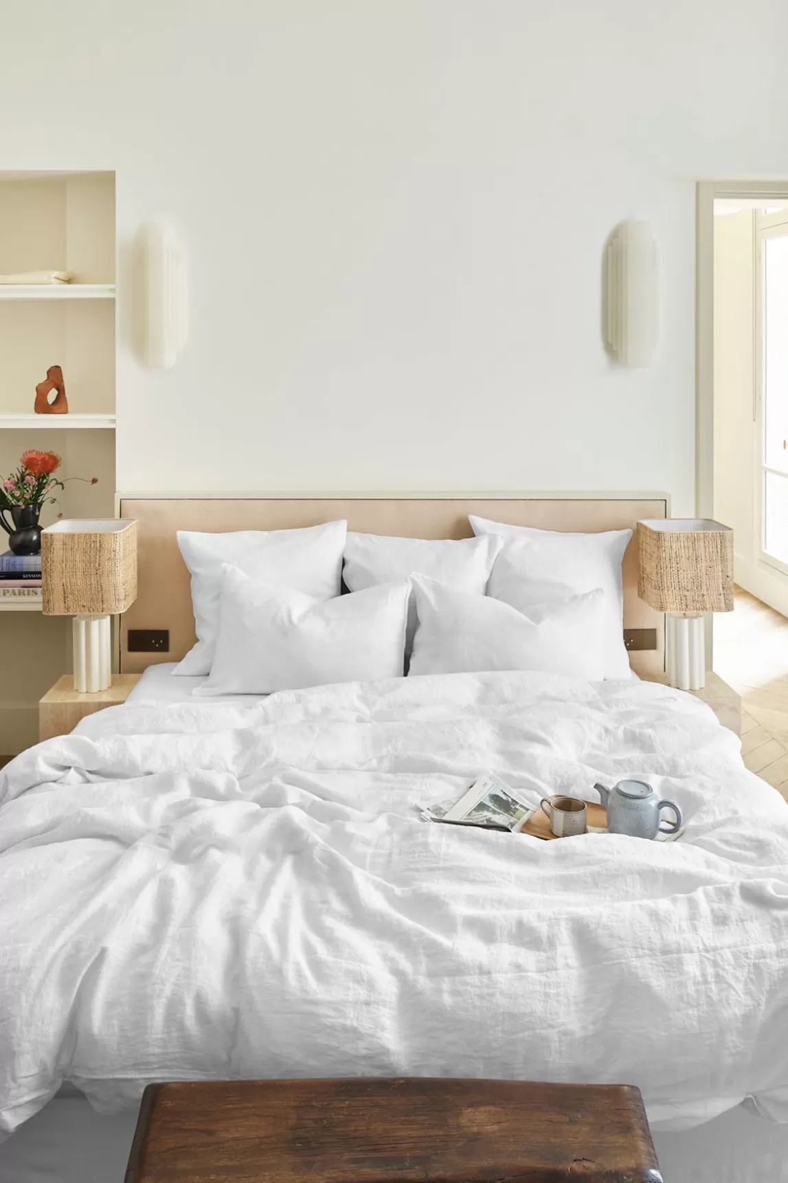 Gerard Darel Housse De Couette En Lin Lave - Blanc Hot