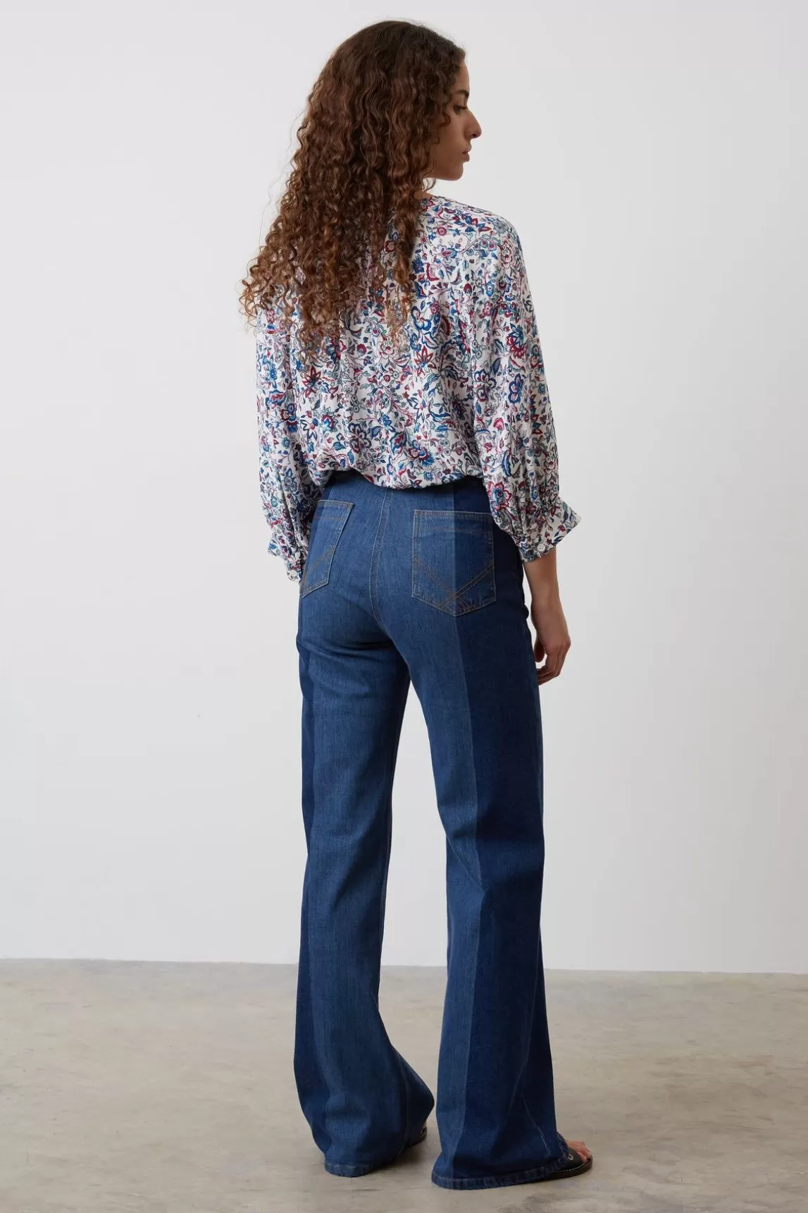 Gerard Darel Jean Flare Bicolore Bleu - Anna Sale