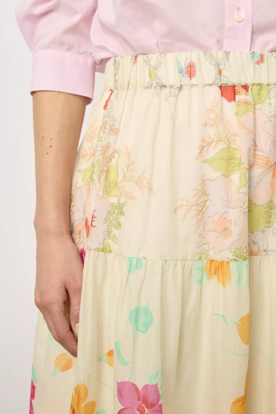 Gerard Darel Jupe Longue A Fleurs Multicolore - Brooke Fashion