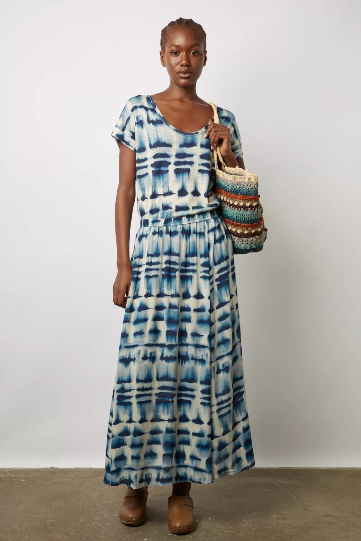 Gerard Darel Jupe Midi Tie And Dye Encre - Danica Sale