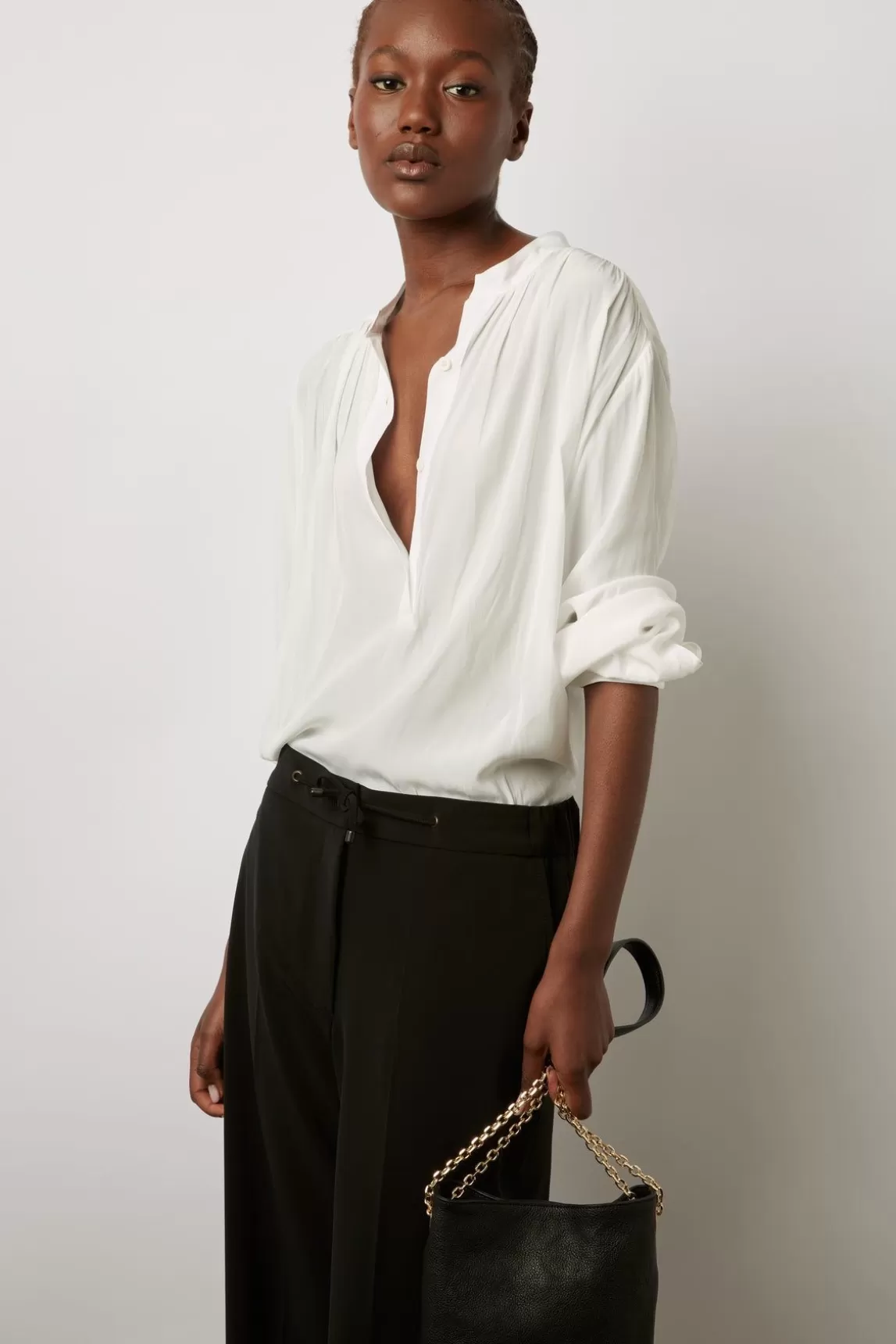 Gerard Darel Pantalon Droit En Microfibre Noir - Cloelia Cheap