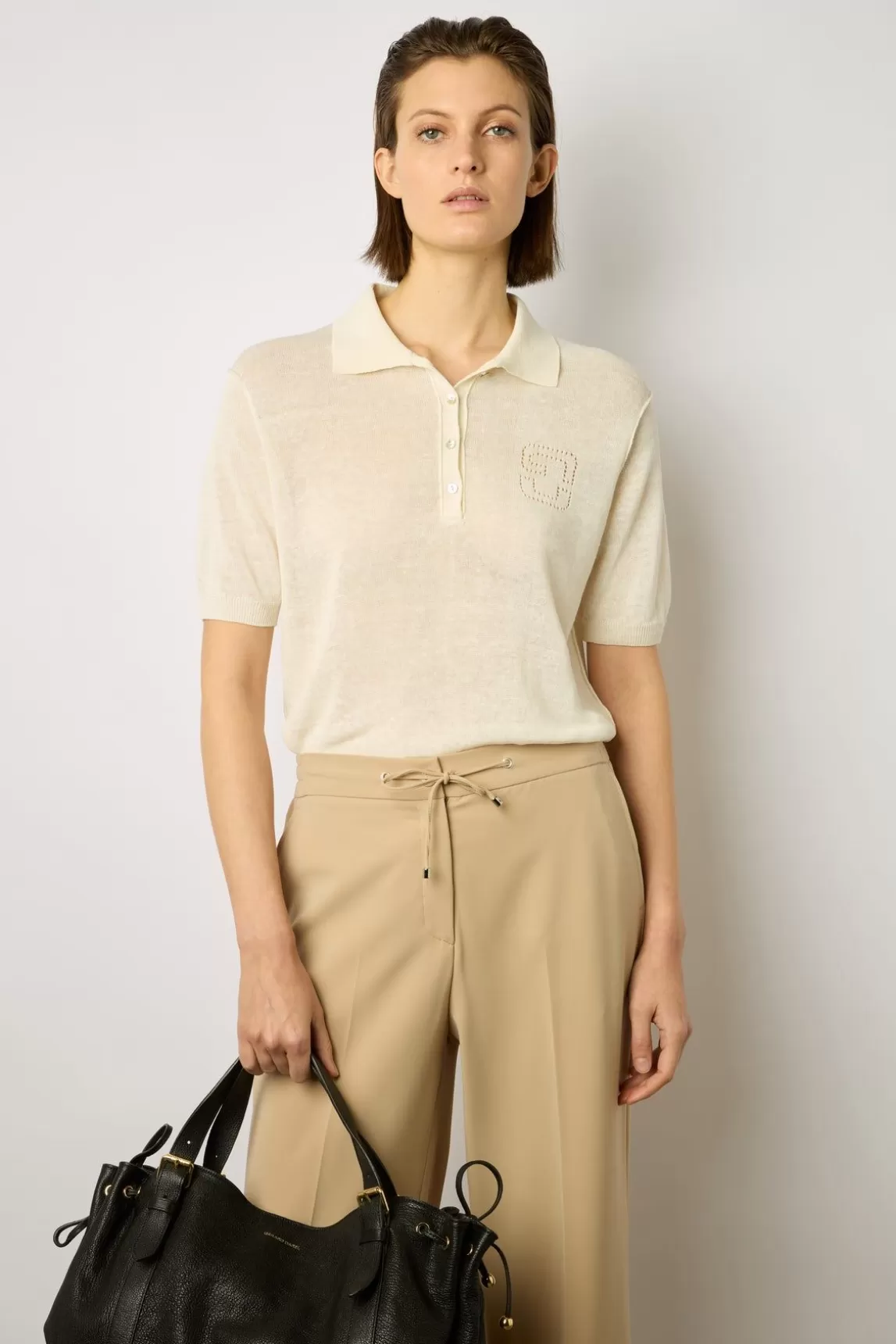Gerard Darel Pantalon Droit En Microfibre Sable - Cloelia Outlet