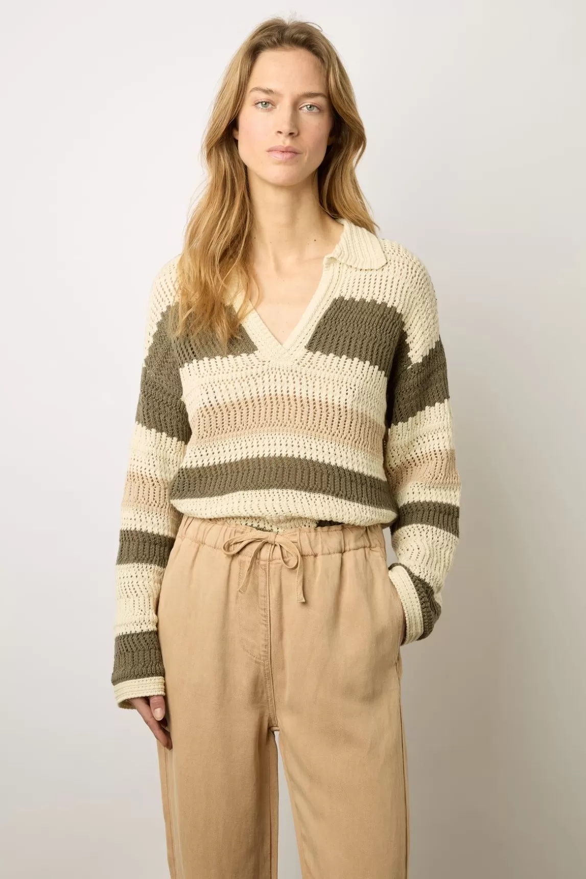 Gerard Darel Pantalon En Lin Melange Sable - Colombe Cheap