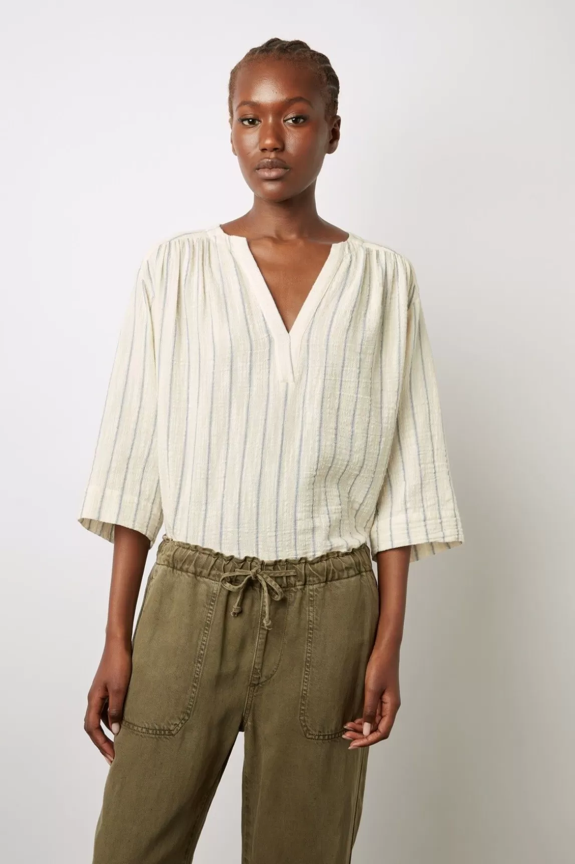 Gerard Darel Pantalon En Lin Melange Vert Kaki - Colombe Sale
