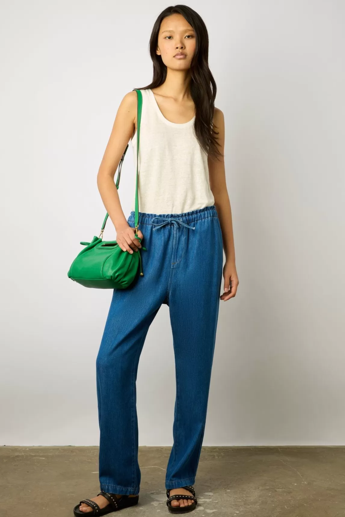 Gerard Darel Pantalon Fluide En Denim Jeans - Cylinia New
