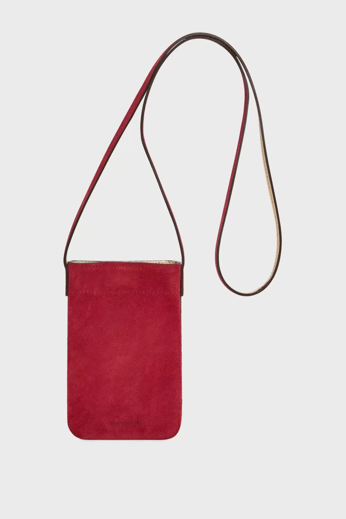 Gerard Darel Porte Telephone Cuir Velours Rose - Ladyphone Best