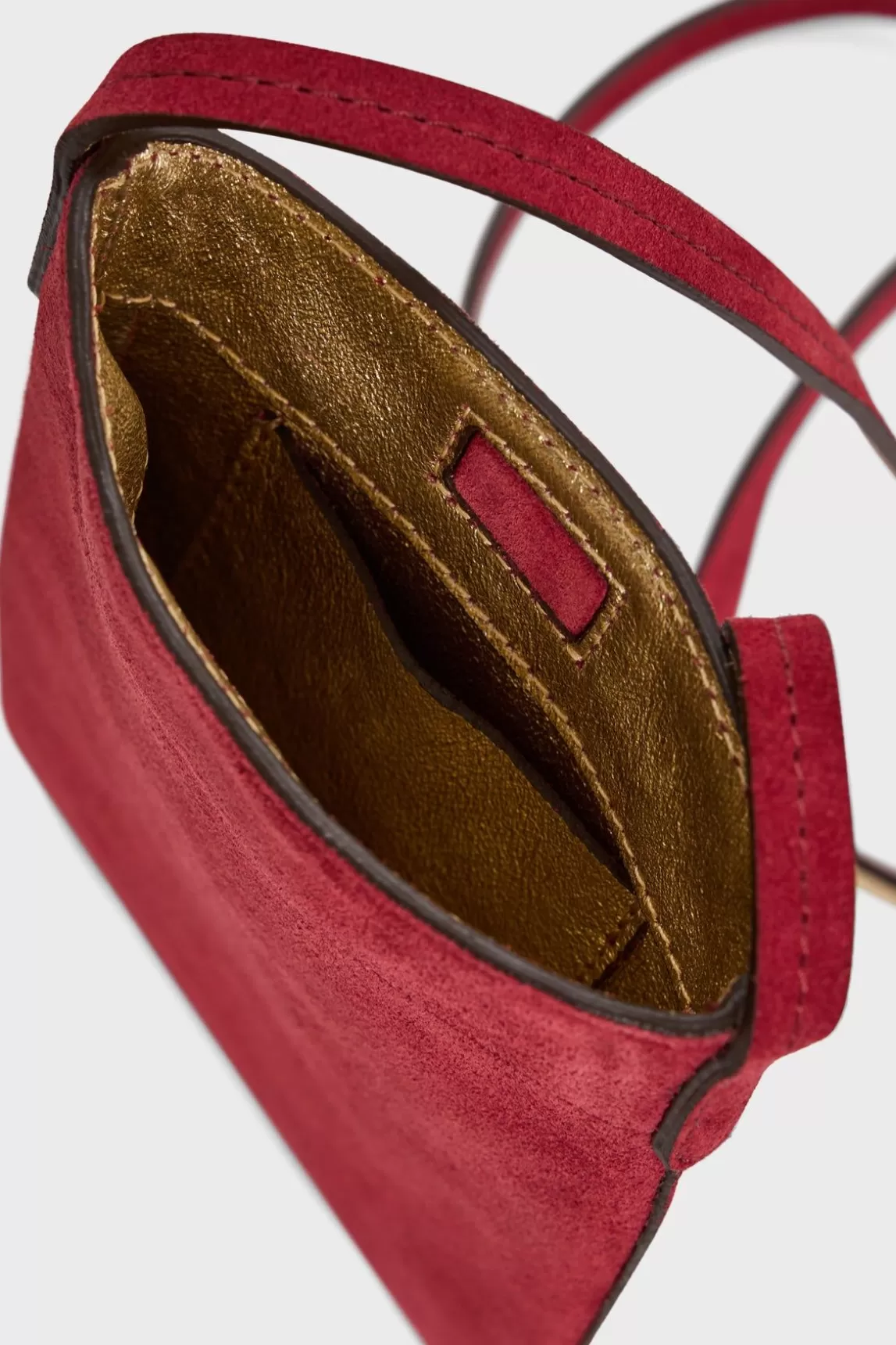 Gerard Darel Porte Telephone Cuir Velours Rose - Ladyphone Best