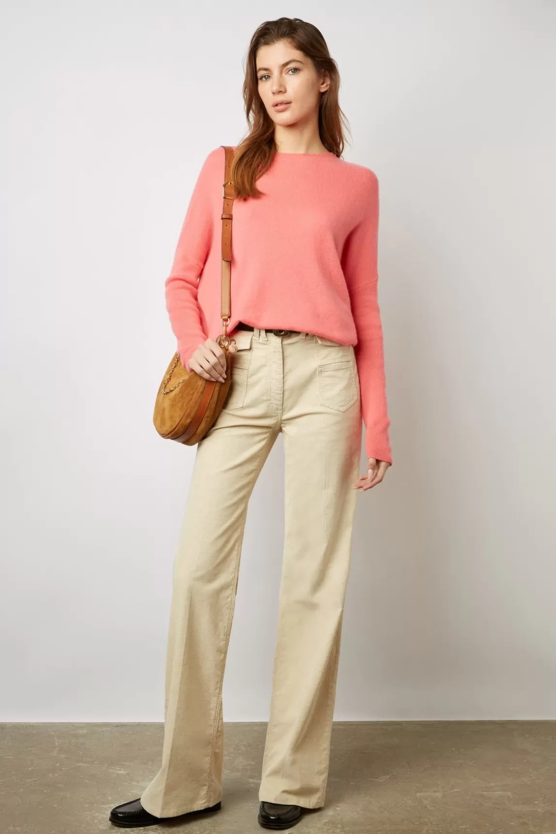 Gerard Darel Pull Cachemire A Col Rond Corail - Laurrea Best