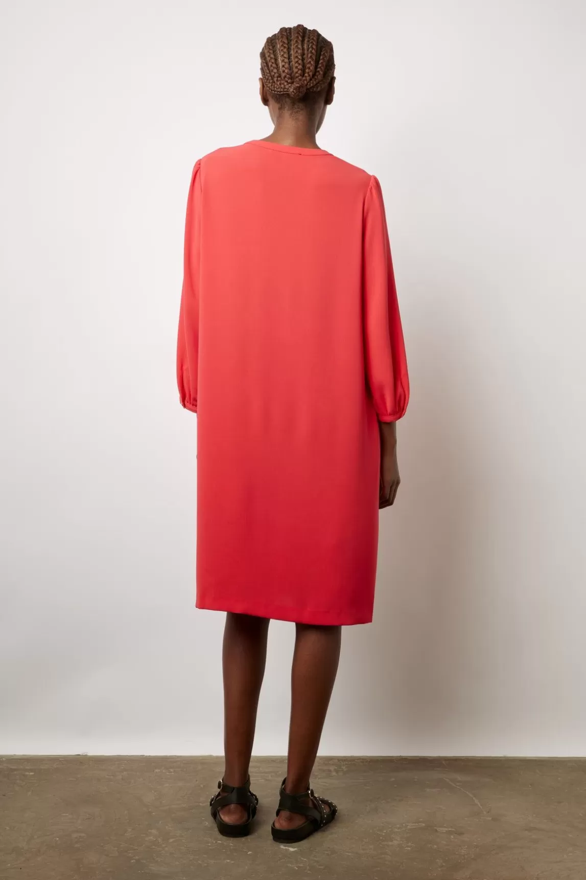 Gerard Darel Robe Courte Fluide A Lacet Corail - Edika Clearance