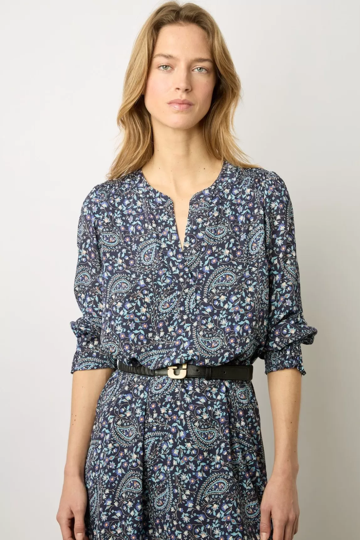 Gerard Darel Robe Courte Imprime Cachemire Bleu - Evolenn Cheap