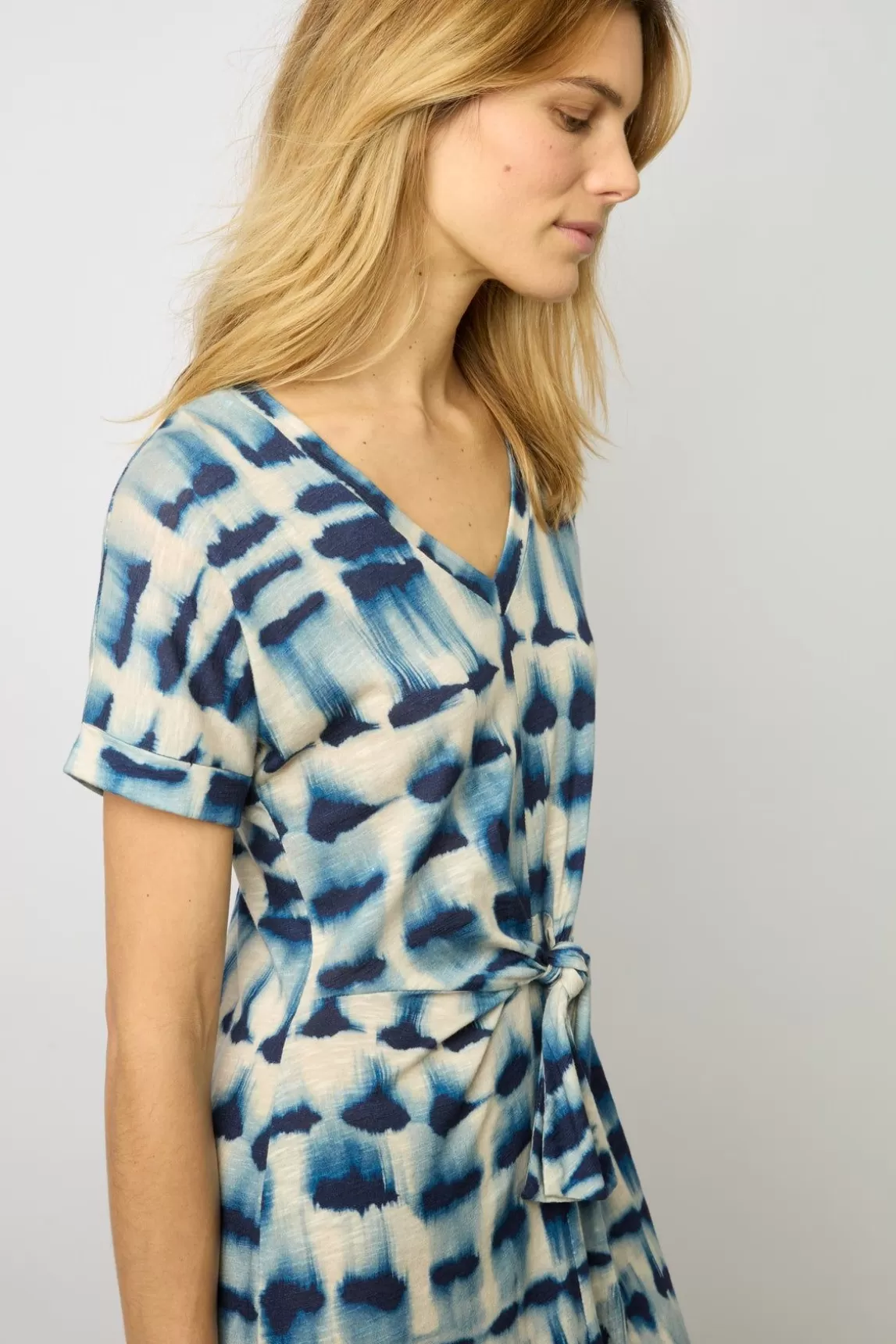 Gerard Darel Robe Courte Imprime Mexicain Indigo - Elita Best Sale