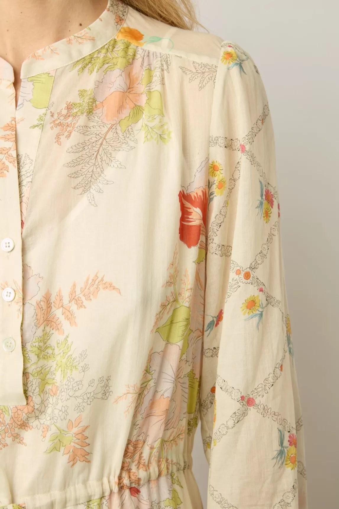 Gerard Darel Robe Longue Cintree Fleurie Multicolore - New