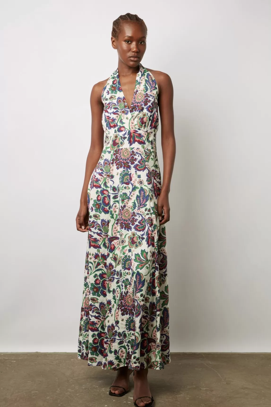 Gerard Darel Robe Longue Dos Nu Ecru - Elwina Best