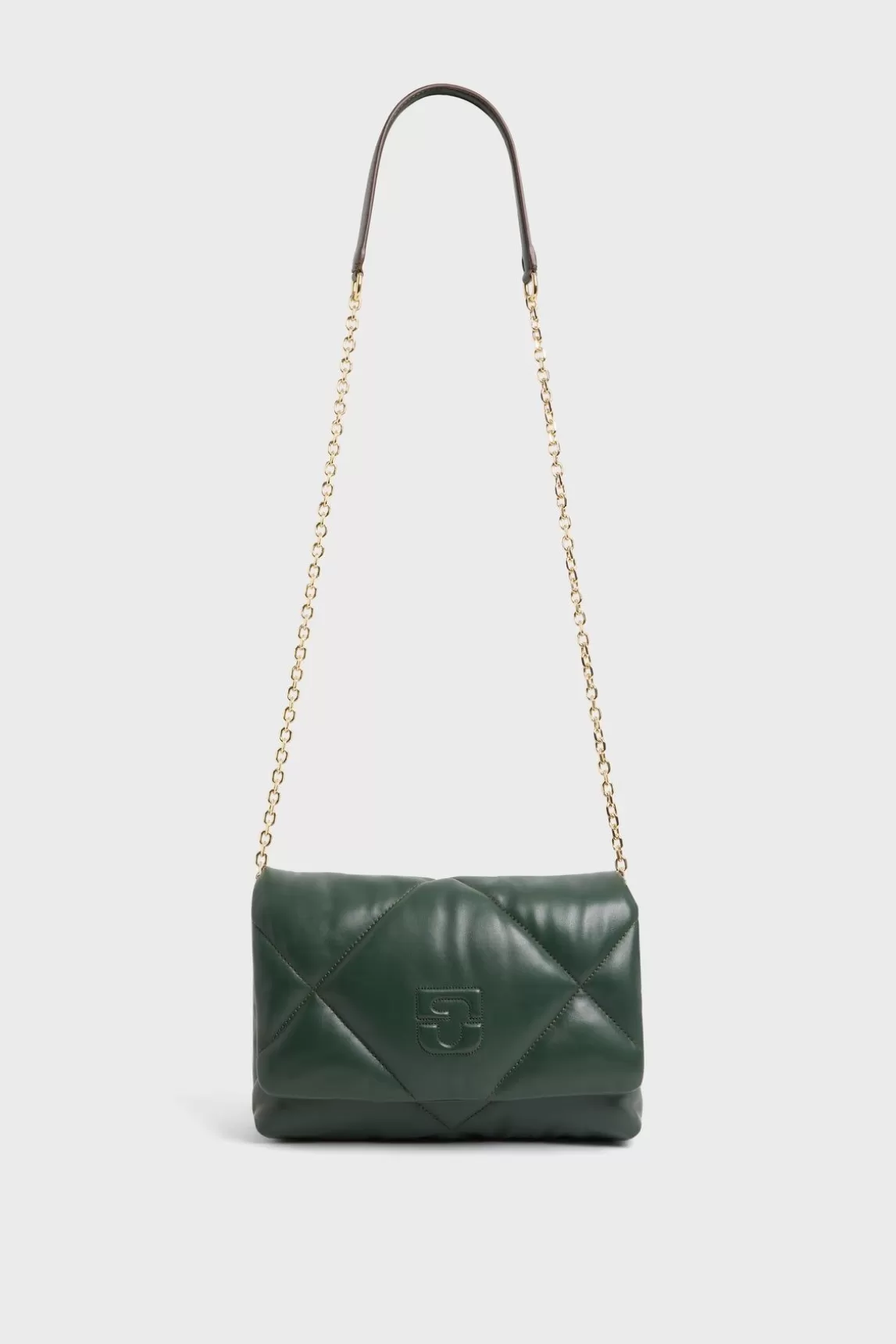 Gerard Darel Sac Bandouliere Cuir Matelasse Vert - Fanny Sale