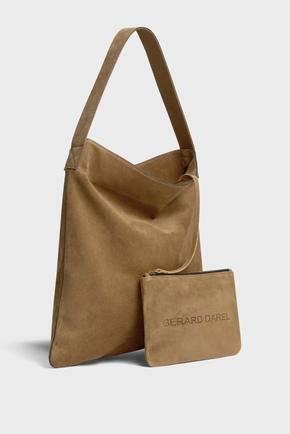 Gerard Darel Sac Hobo En Cuir Velours Ble - Lady Hot