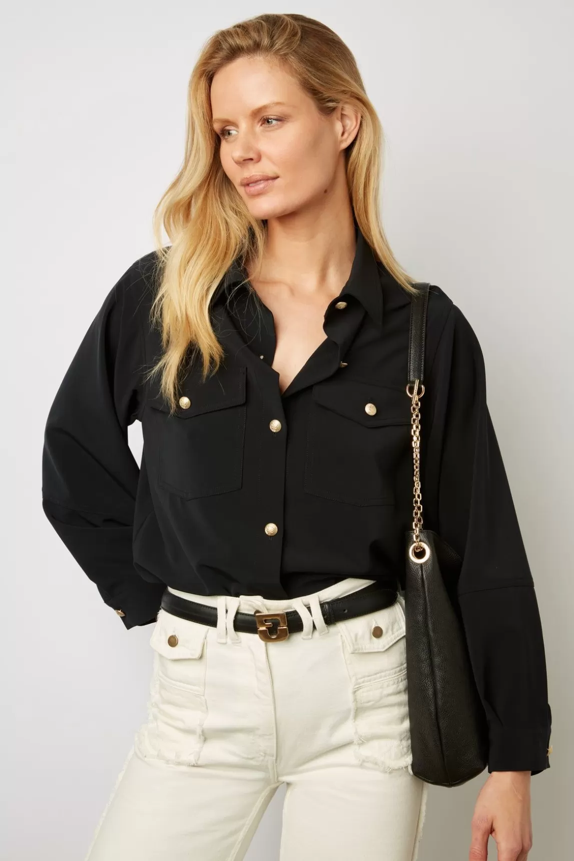 Gerard Darel Surchemise En Microfibre Marine - Belita Store