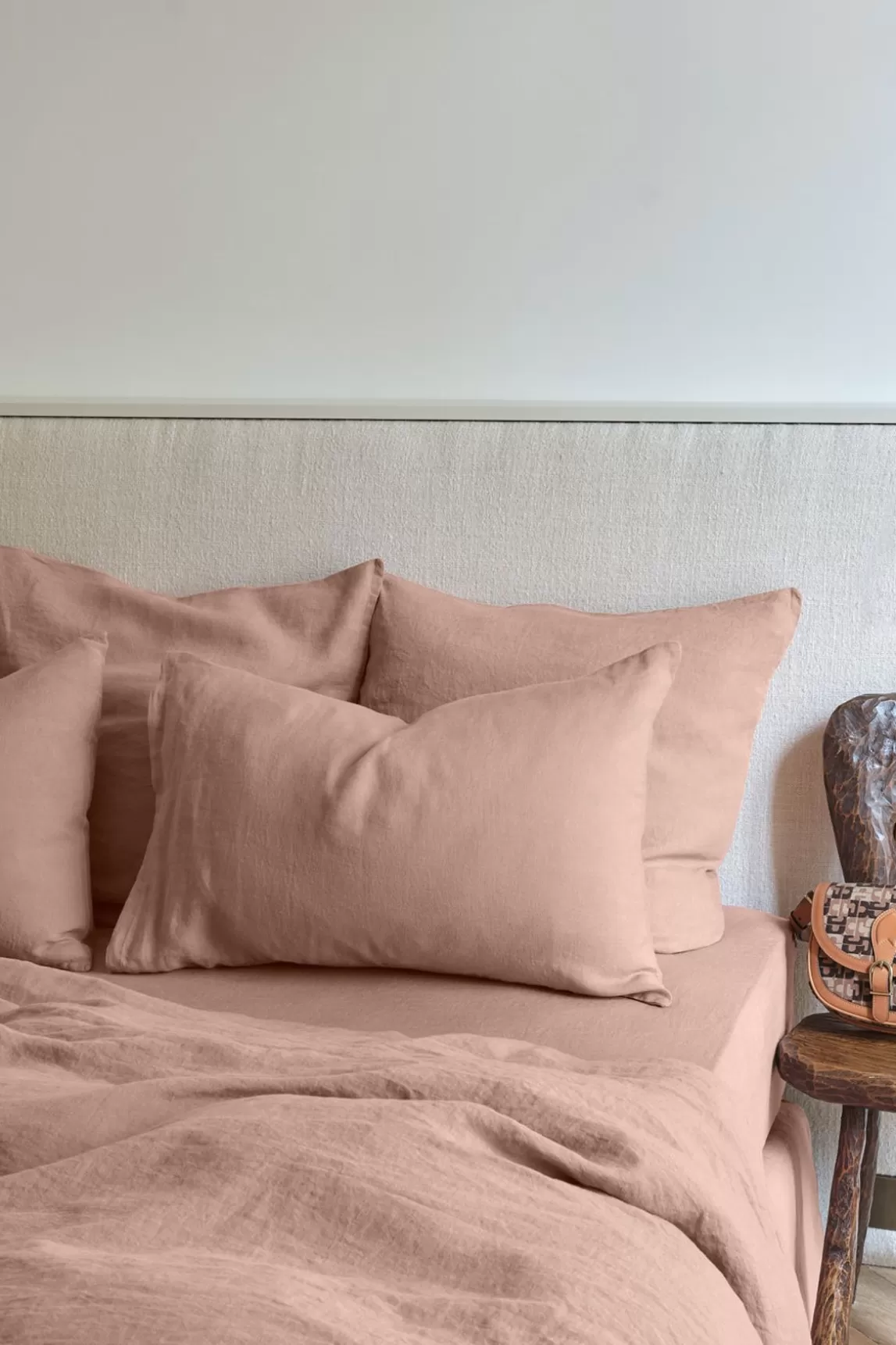 Gerard Darel Taie D'Oreiller En Lin Lave - Rose Ancien Cheap