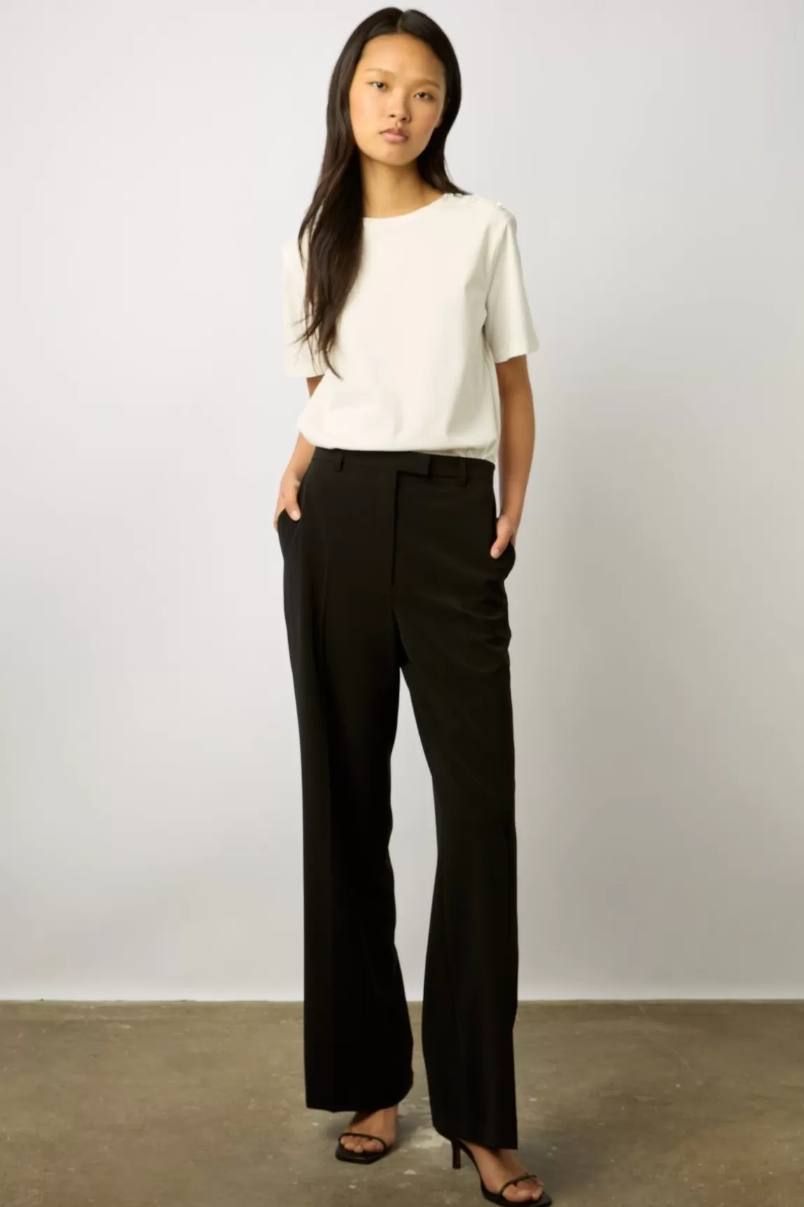 Gerard Darel Tshirt A Boutons Strass Ecru - Myrtha Outlet