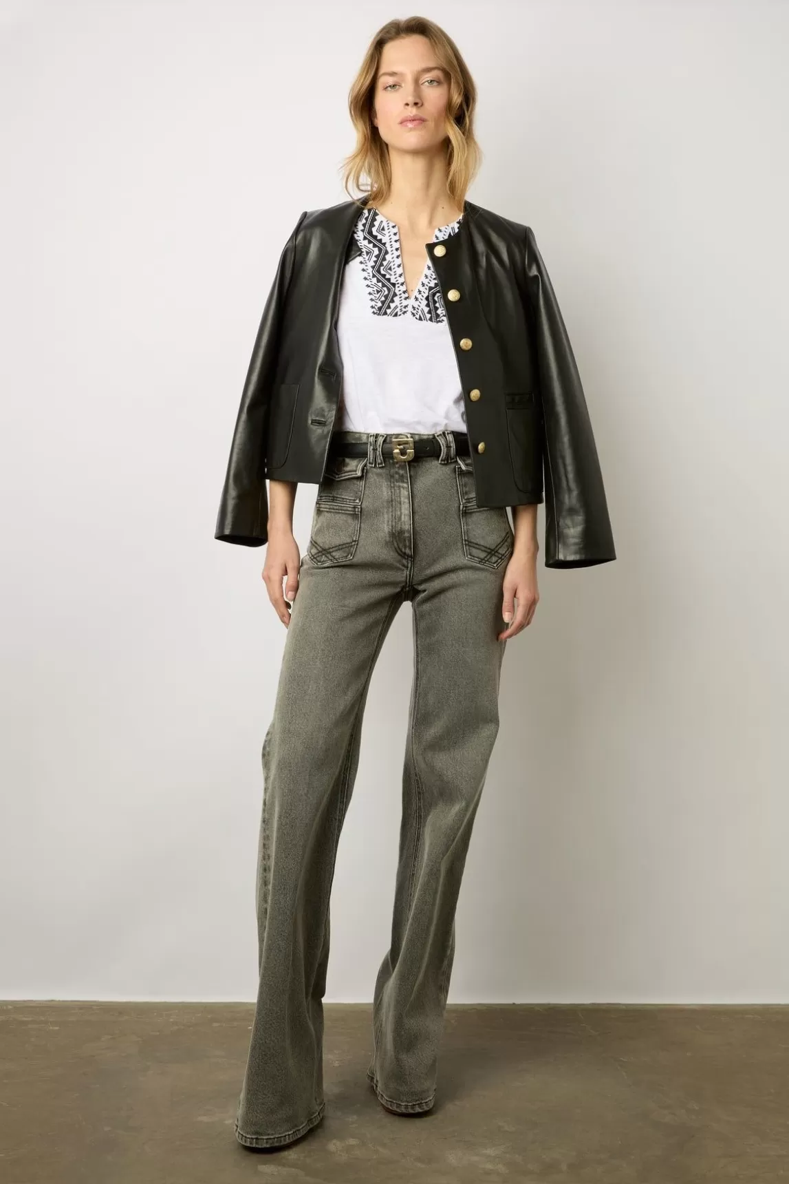 Gerard Darel Tshirt Au Col Brode Ecru - Maysam Flash Sale