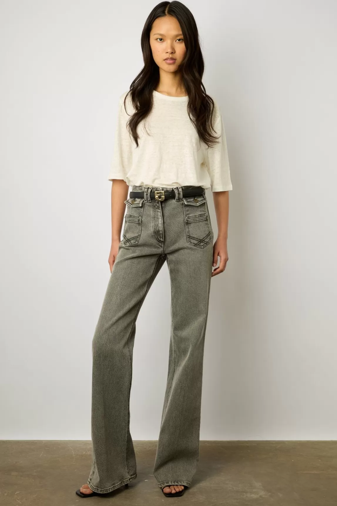 Gerard Darel Tshirt Au Dos Boutonne Ecru - Magnolia Shop