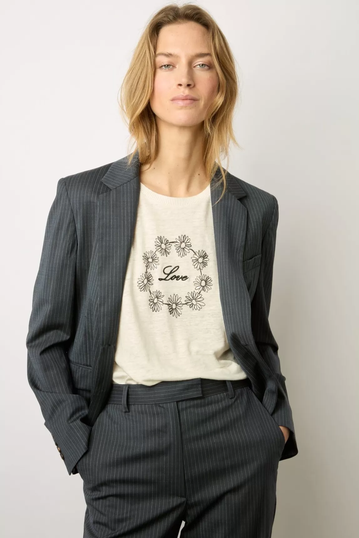 Gerard Darel Tshirt Love En Lin Ecru - Marieta Clearance