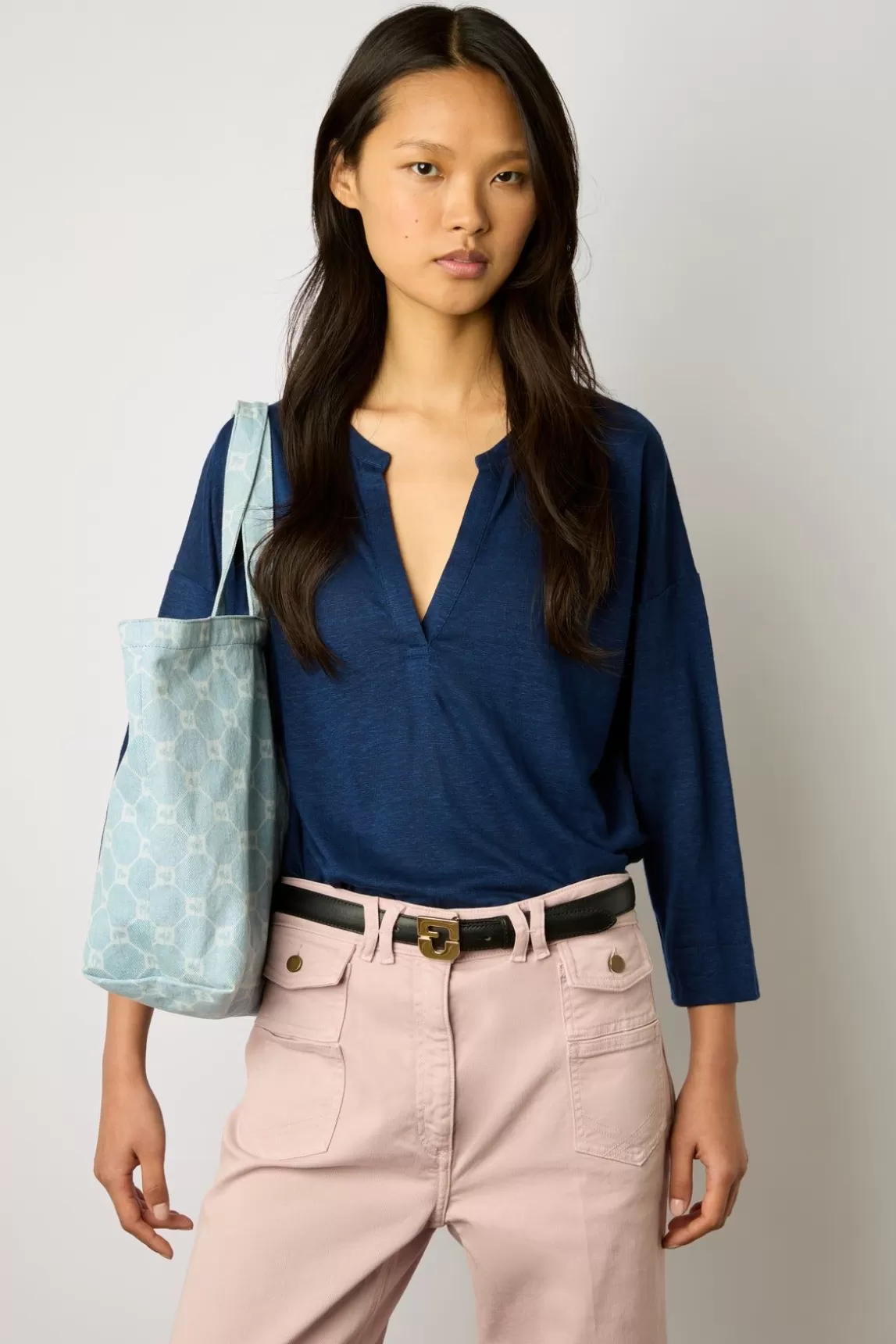 Gerard Darel Tshirt Manches 3/4 En Lin Encre - Maddie Discount
