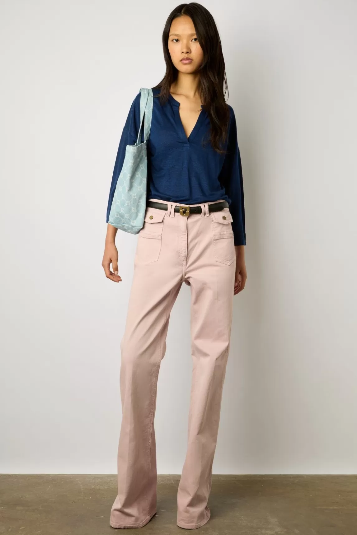 Gerard Darel Tshirt Manches 3/4 En Lin Encre - Maddie Discount