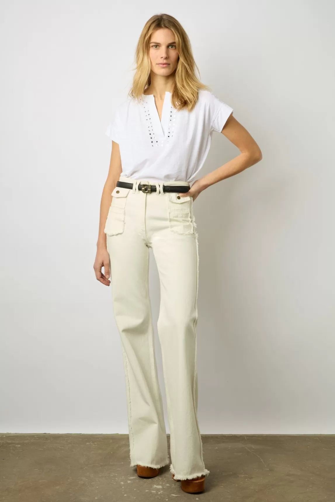 Gerard Darel T-Shirt Pastilles En Coton Ecru - Manou New