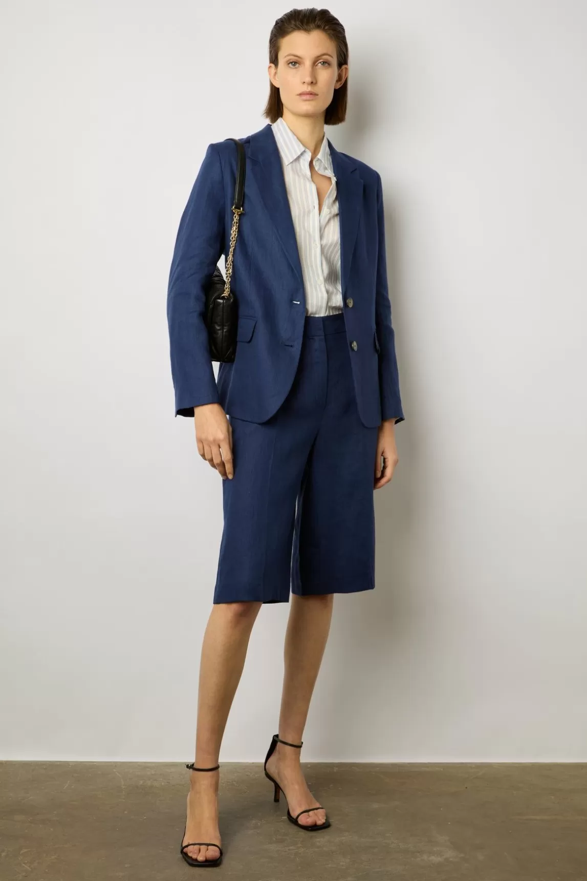 Gerard Darel Veste De Tailleur En Lin Encre - Bertha Hot