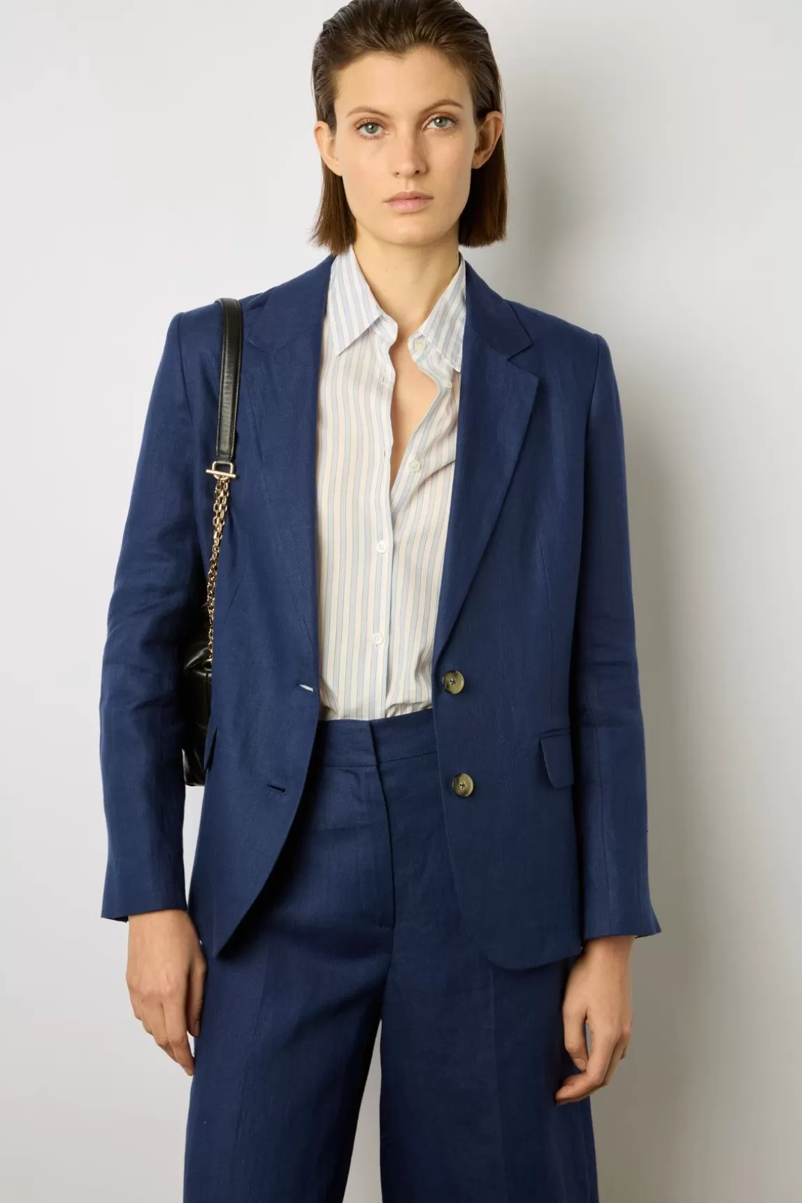 Gerard Darel Veste De Tailleur En Lin Encre - Bertha Hot